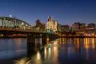 Portland skyline from the eastside of the Willamette River in Portland, Oregon, USA Art Print
